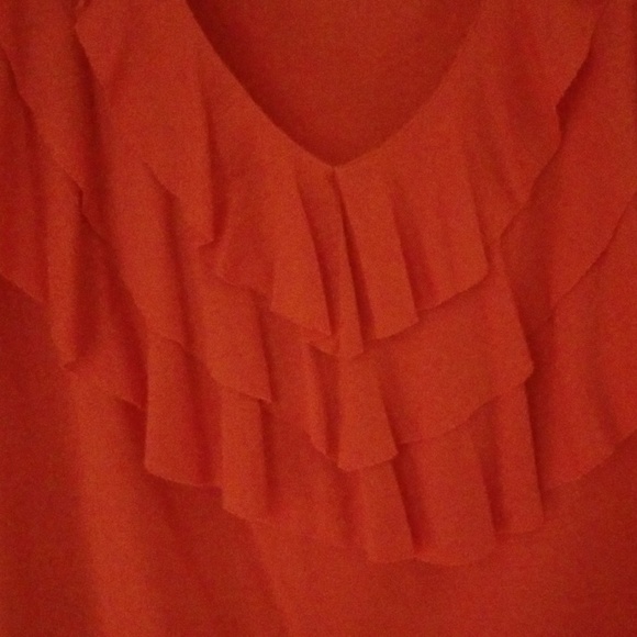 AXCESS NWOT CORAL RUFFLE ACCENT TOP SIZE XL - Picture 4 of 7